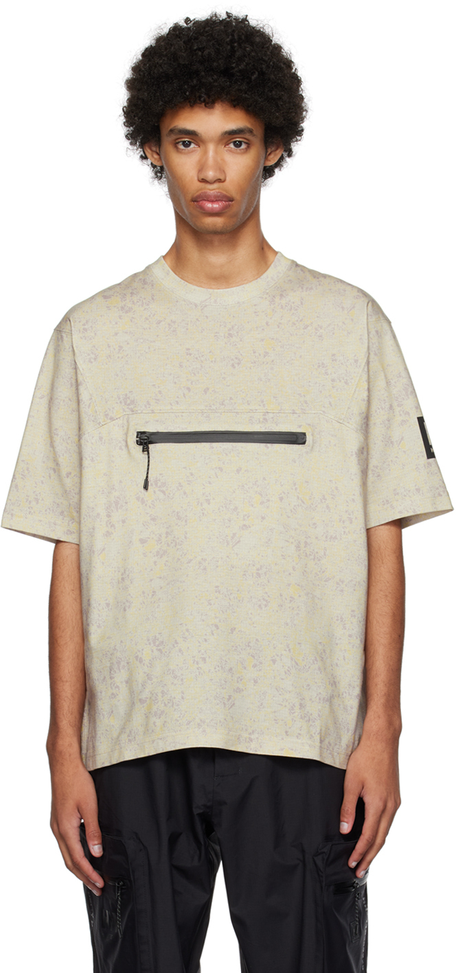 Hh-118389225 Beige Arc 22 Block T-shirt In Endive Abstract Aop