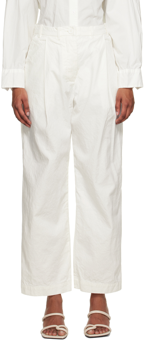 Shop Casey Casey Off-white Bwa Trousers