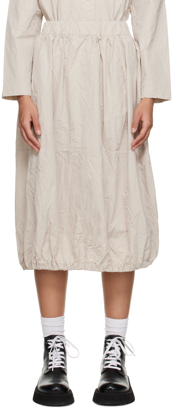 CASEY CASEY: Taupe Puff Ball Midi Skirt | SSENSE