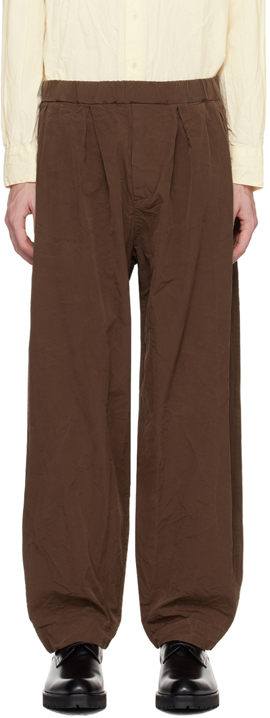 Brown Pleat Trousers