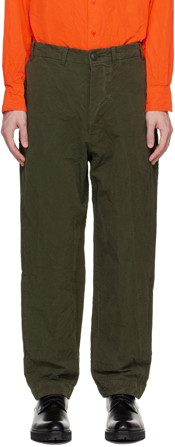 Khaki Ah Trousers by CASEY CASEY on Sale