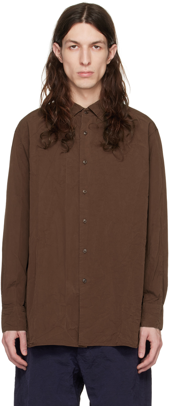 CASEY CASEY: Brown Big Raccourcie Shirt | SSENSE