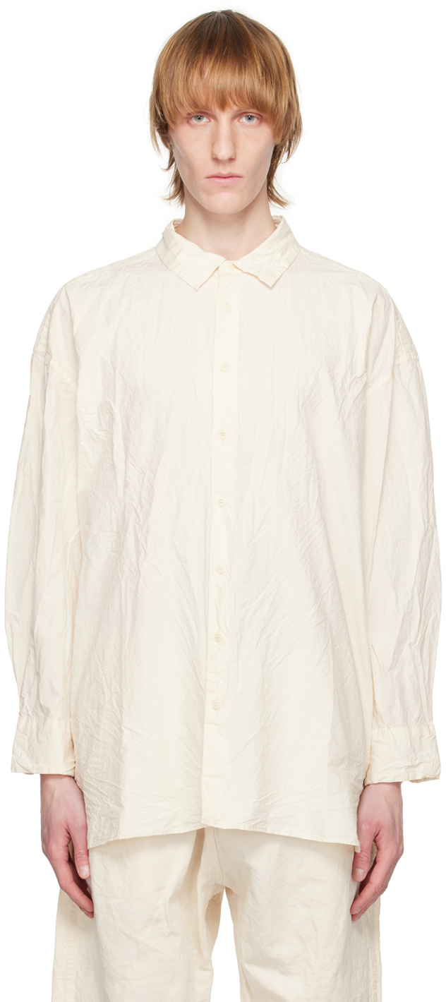 CASEY CASEY Off-White Crinkled Shirt