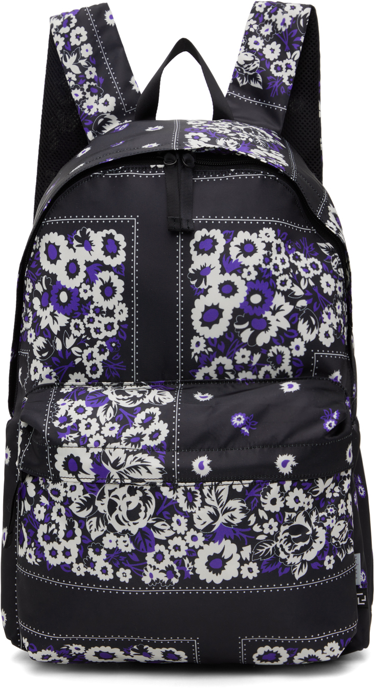 Black Floral Backpack