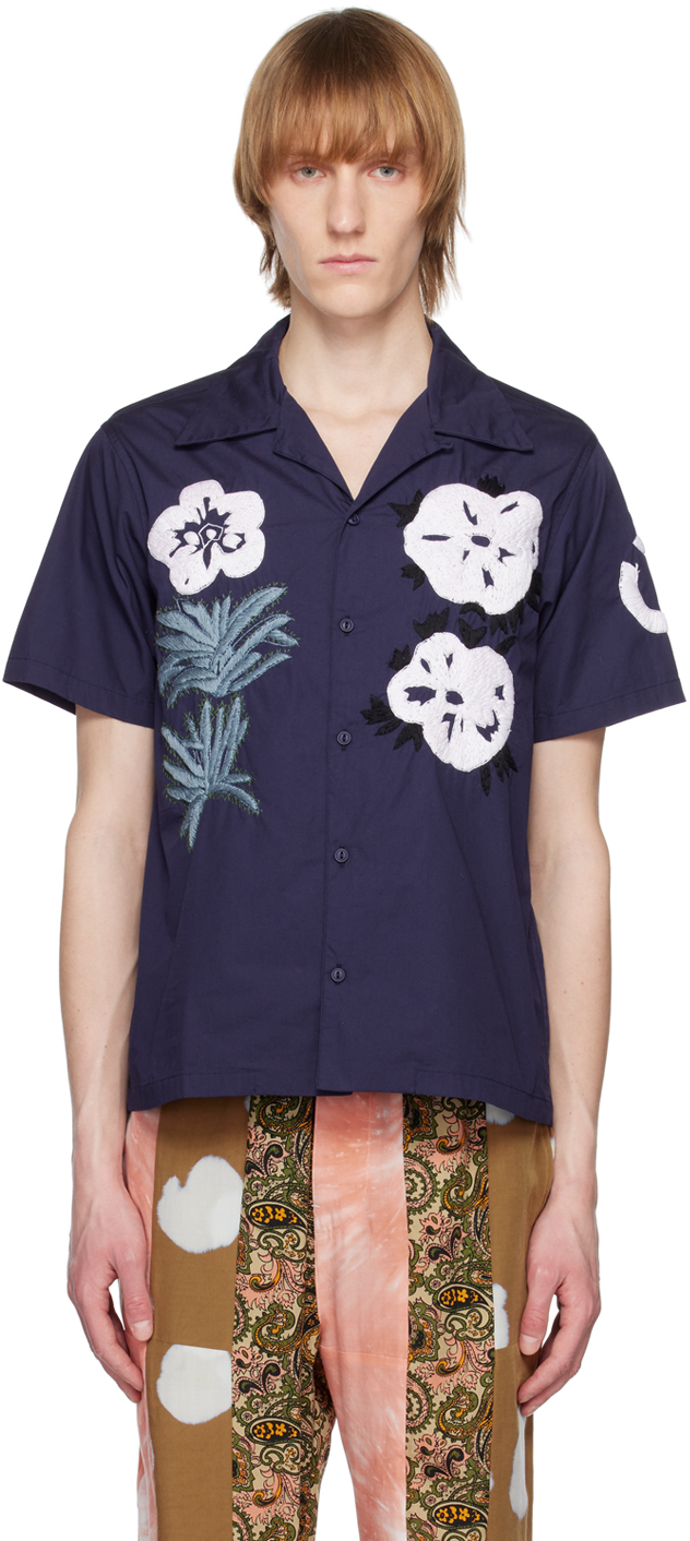 Navy Flower & Cactus Shirt by NOMA t.d. on Sale
