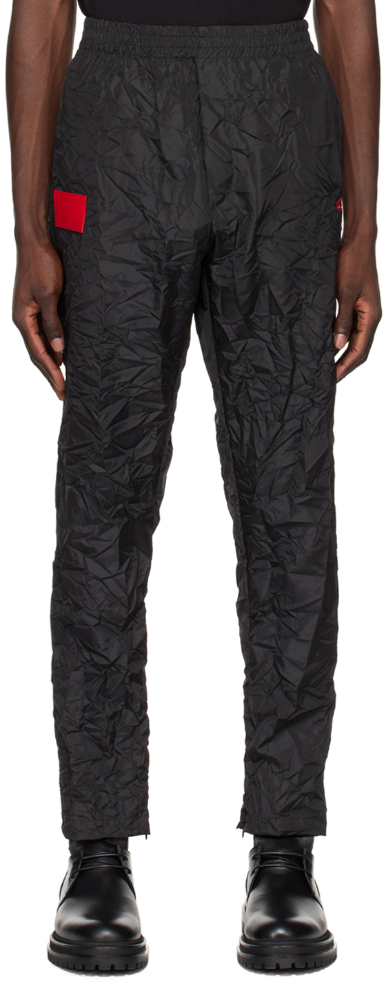 424 Crease-effect Trousers In Black