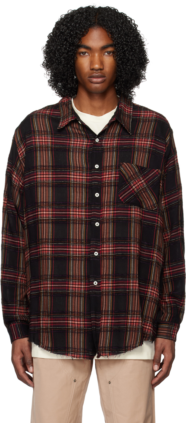 424 Red & Black Check Shirt In Multi