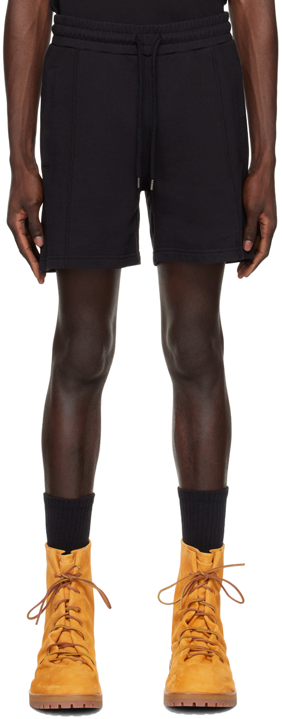 Shop 424 Black Pinched Seam Shorts