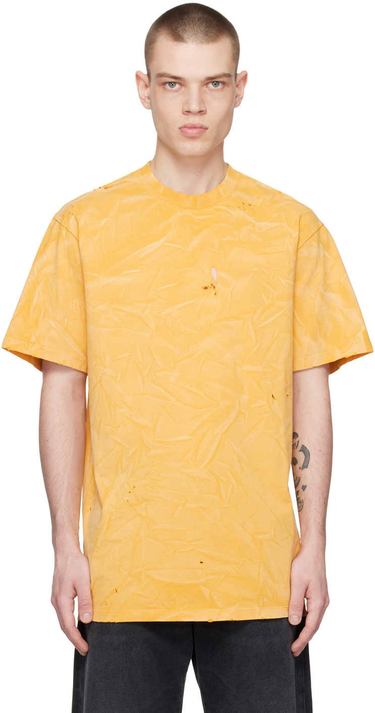 424 Yellow Distressed T-shirt