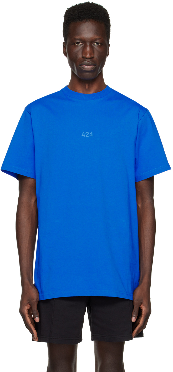 424 Logo-print Cotton T-shirt In Blue