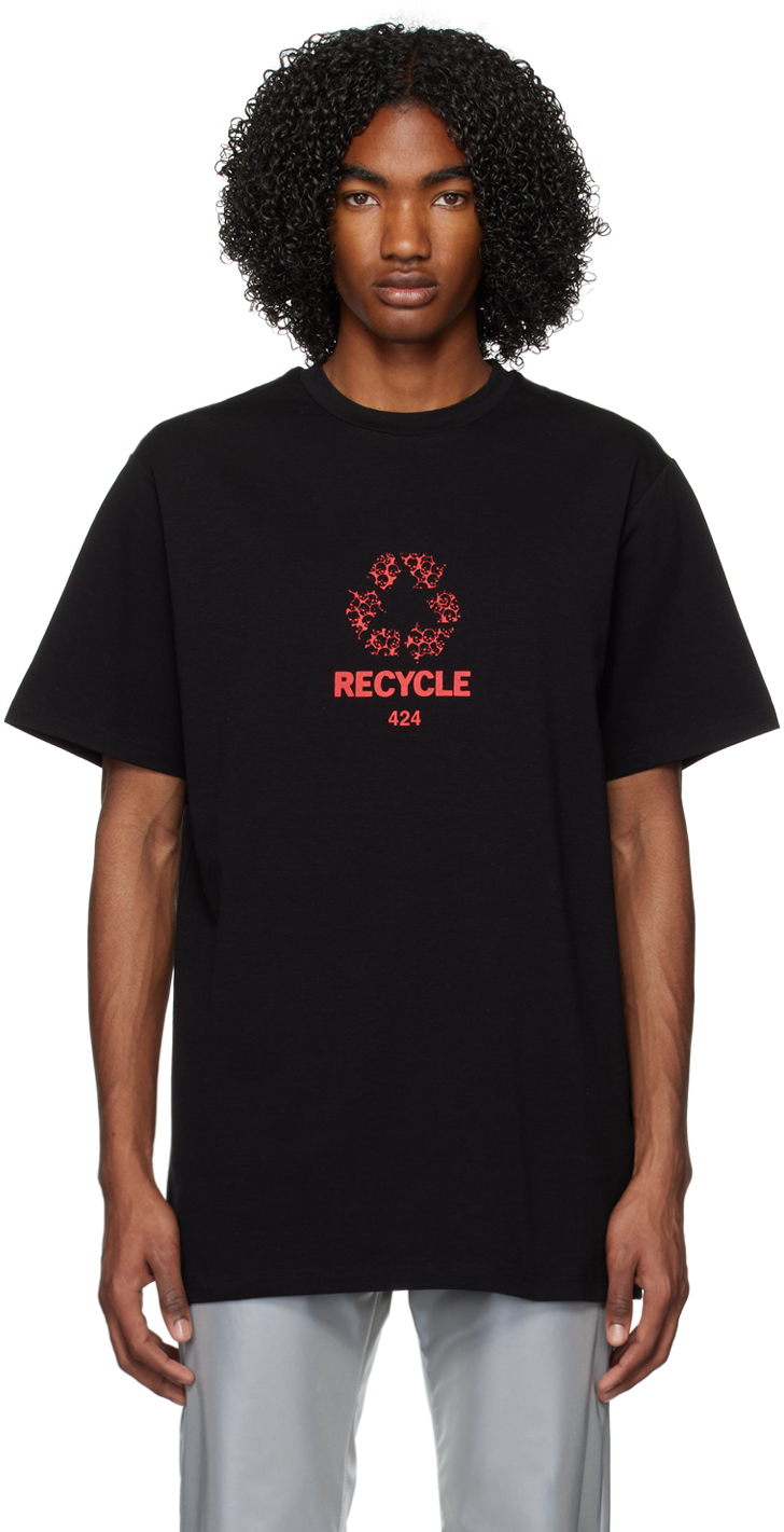 Shop 424 Black Graphic T-shirt In /
