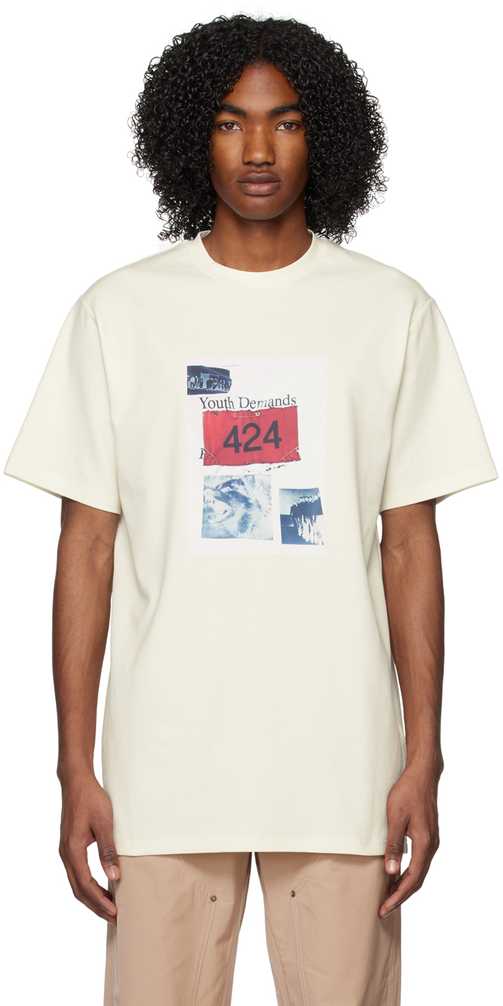 424: White Graphic T-Shirt | SSENSE