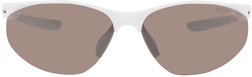 Nike White Aerial E Sunglasses In 100