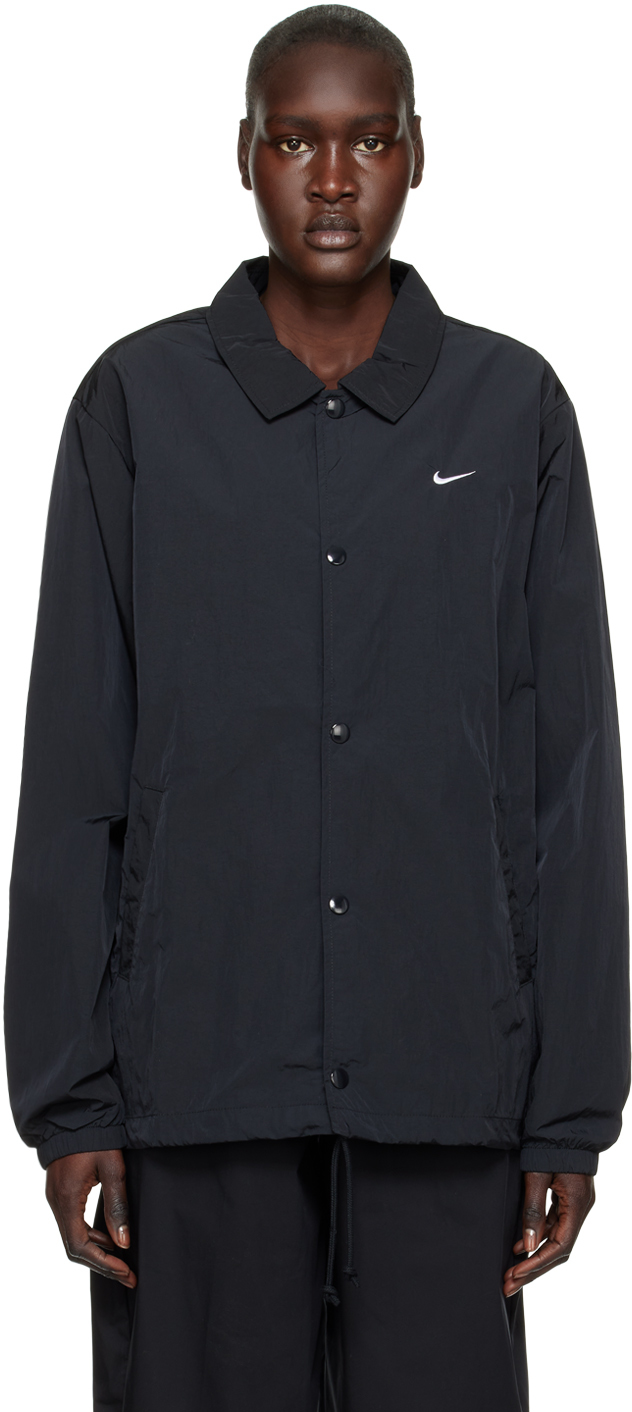 Nike Black Sportswear Authentics Coaches Jacket In Black/white