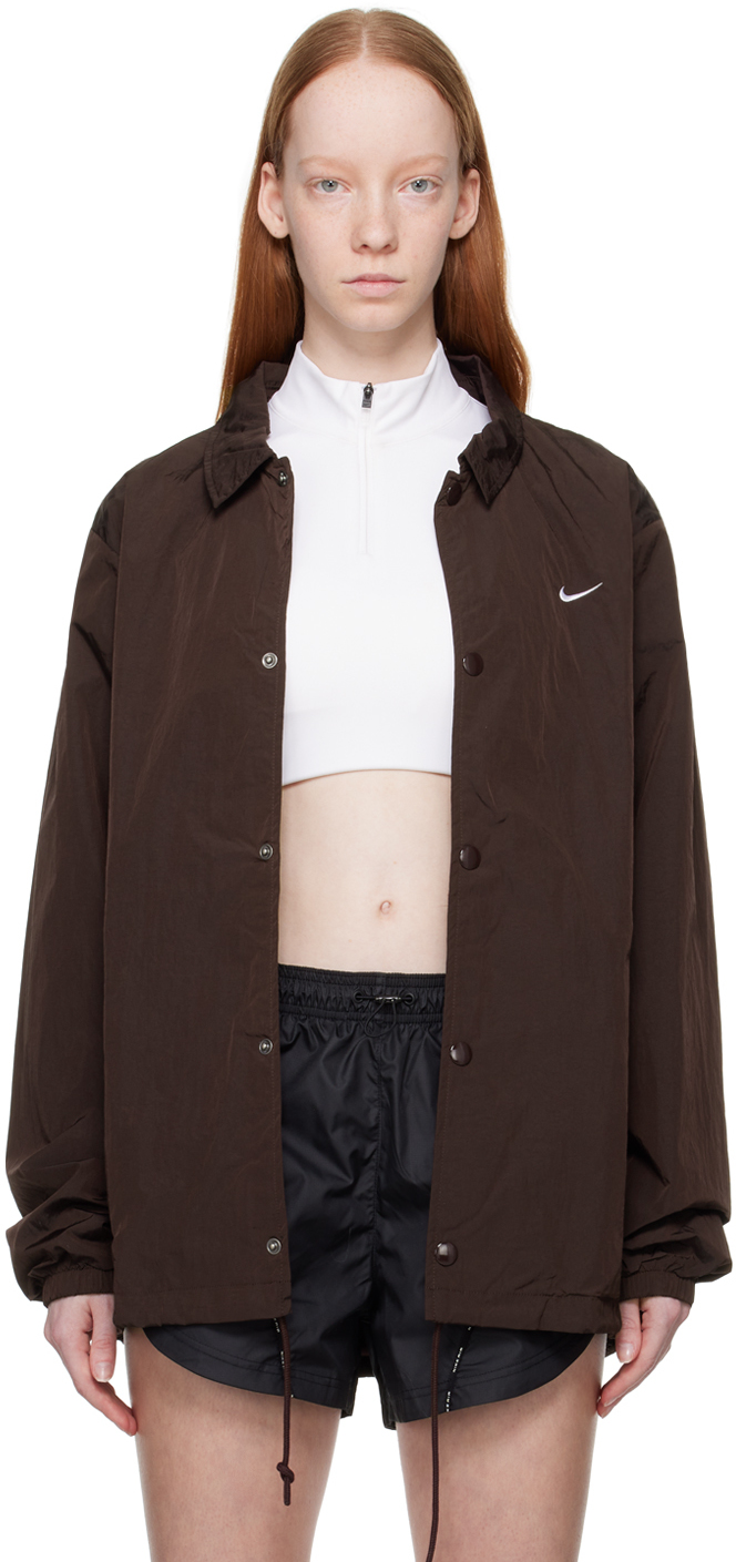 Nike Brown Sportswear Authentics Jacket In Brown Basalt/white