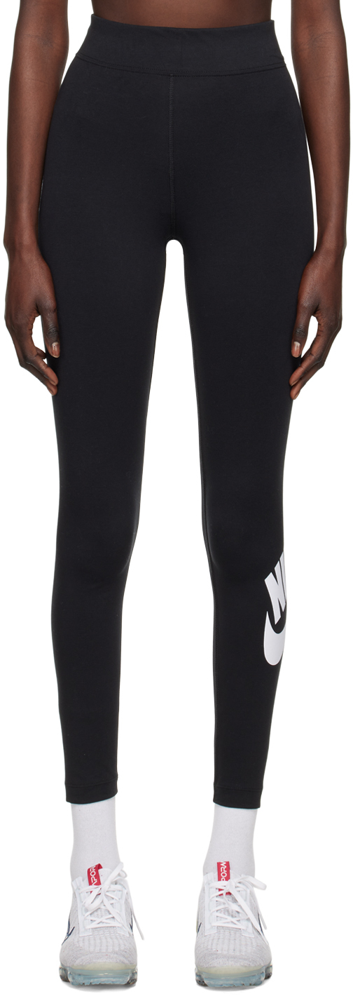 Shop Nike Black Sportswear Essential Leggings In Black/white