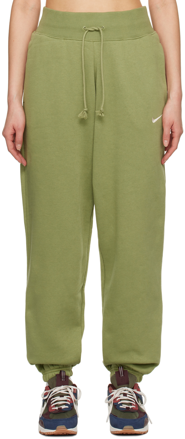 Nike Green Sportswear Phoenix Lounge Pants In Alligator/sail