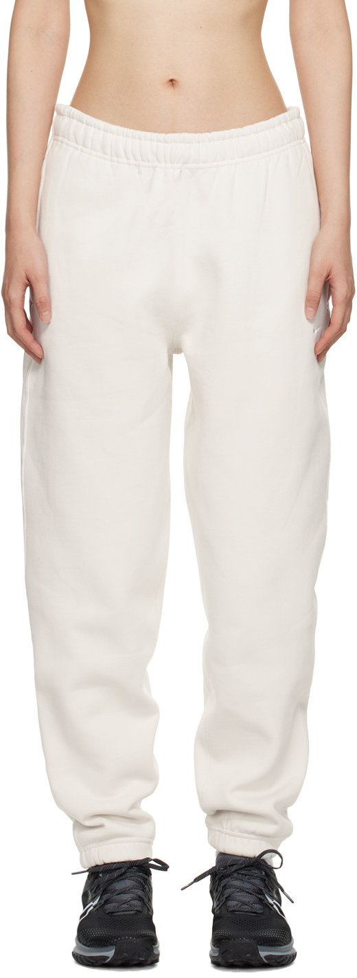 Nike Off-white Solo Swoosh Lounge Pants In Phantom/white