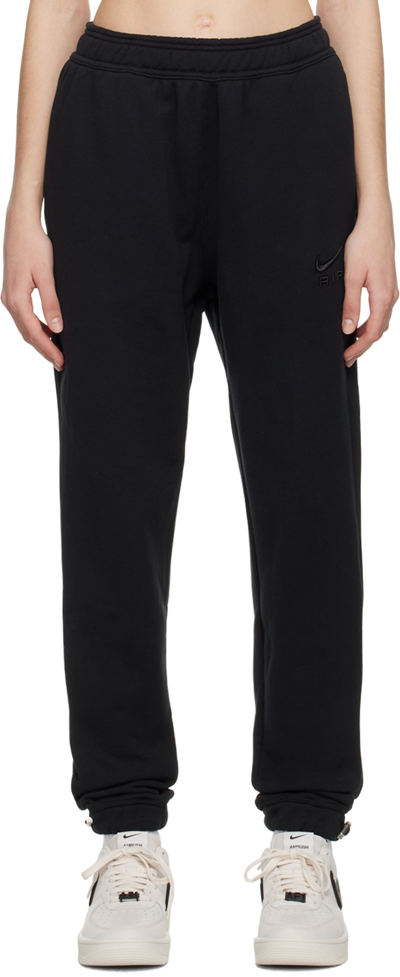 Nike Black Embroidered Lounge Pants In 010 Black