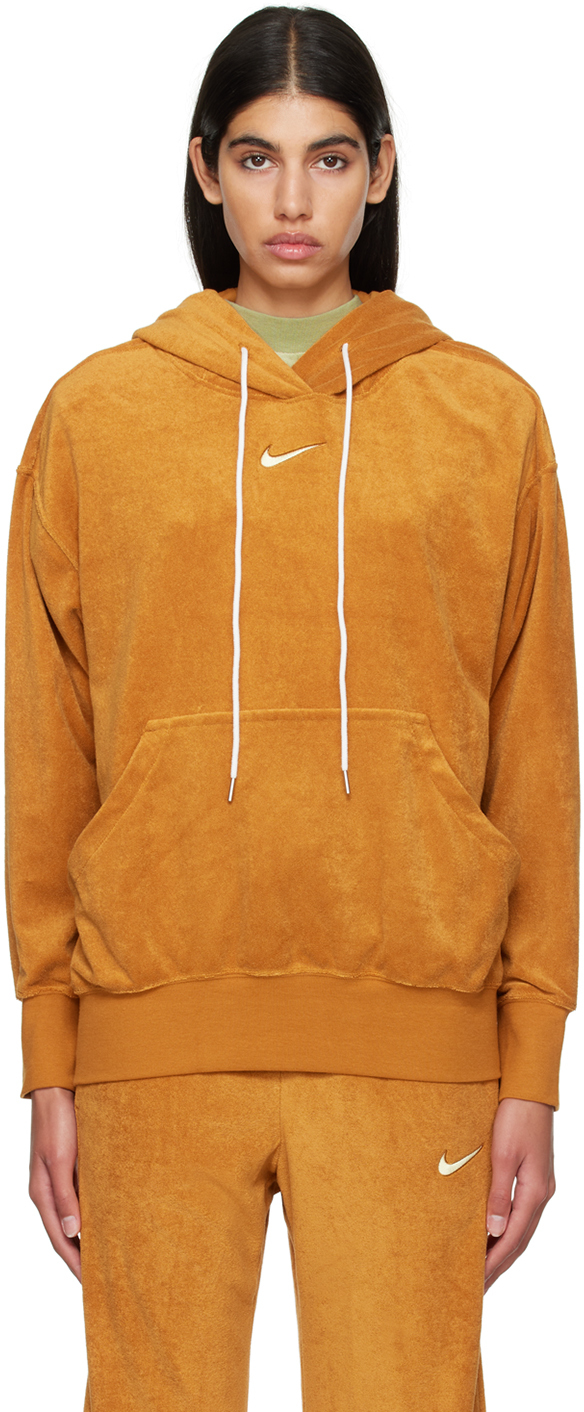Shop Nike Orange Oversized Hoodie In Desert Ochre/citron