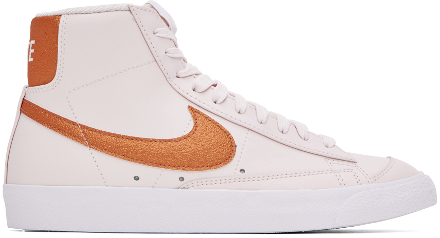 Pink Blazer 77 ESS Mid Sneakers by Nike on Sale