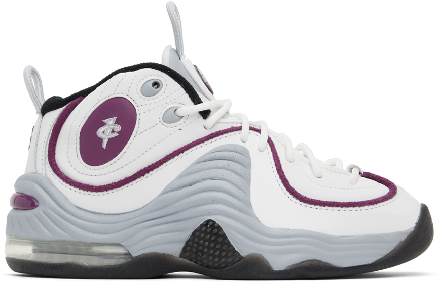 Shop Nike White & Purple Air Penny Ii Sneakers In Summit White/rosewoo