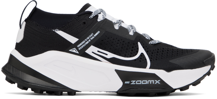 Shop Nike Black & White Zoomx Zegama Trail Sneakers In Black/white