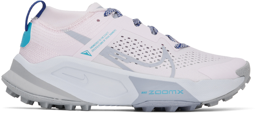 Shop Nike Pink & Blue Zegama Sneakers In Pearl Pink/blue Whis