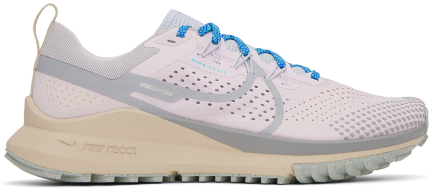Shop Nike Pink React Pegasus Trail 4 Sneakers In Pearl Pink/wolf Grey
