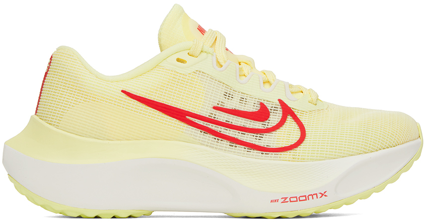 Nike Yellow Zoom Fly 5 Sneakers In Citron Tint/lt Crims