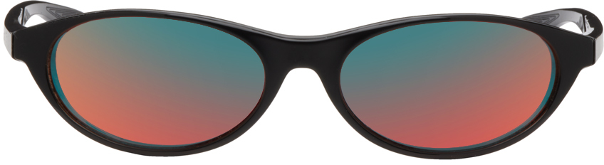 Nike Black Retro Dv6954 Sunglasses In 010 Black/red Mirror