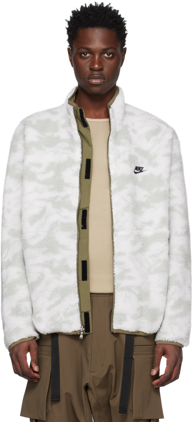 Nike Gray & White Club+ Embroidered Reversible Jacket