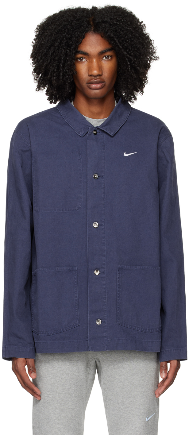 Nike Unlined Chore Coat In Midnight Navy/white