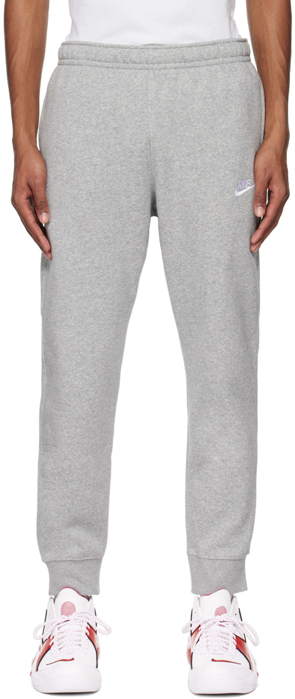 Nike Gray Sportswear Club Sweatpants In Dk Grey Heather/matt