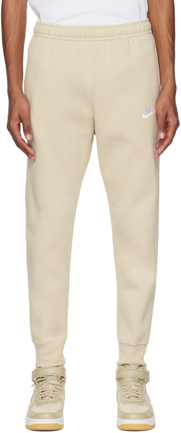 Nike Beige Sportswear Club Sweatpants In Rattan/rattan/white