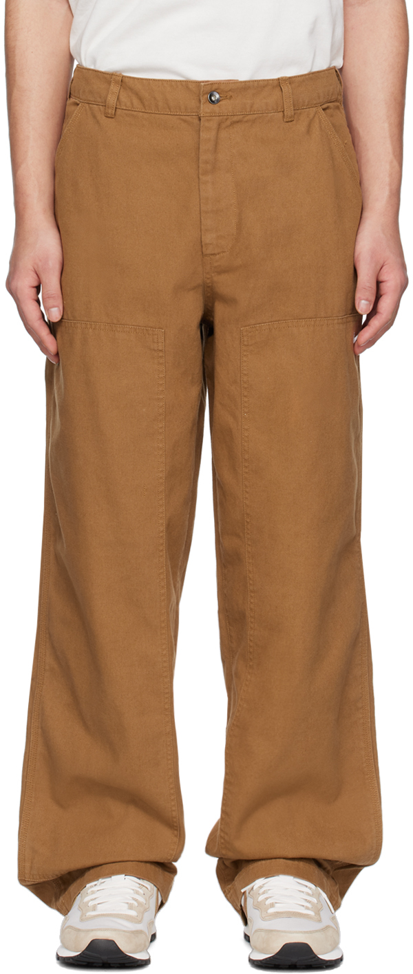 Nike Brown Double Panel Trousers In Ale Brown/white