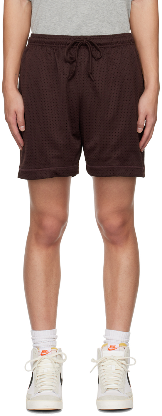 Nike Brown Drawstring Shorts In Brown Basalt/white