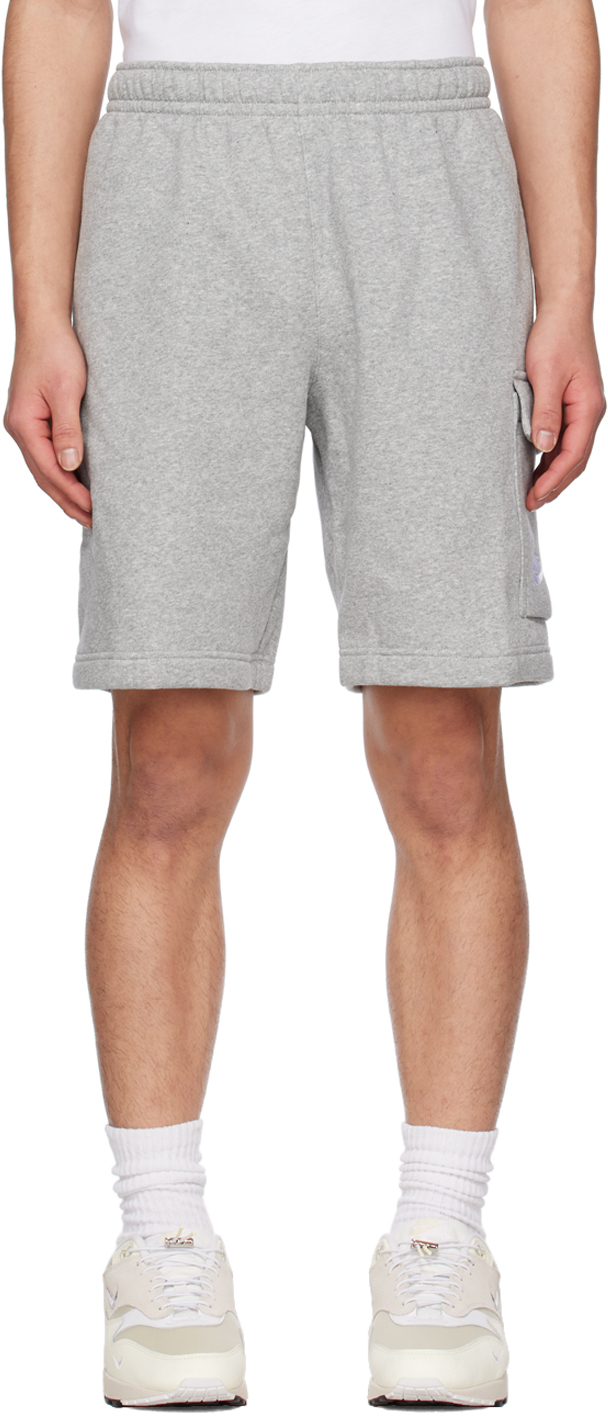 Nike: Gray Embroidered Cargo Shorts | SSENSE Canada