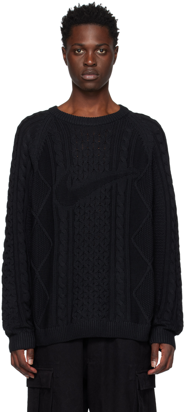 Nike M Nl Cable Knit Sweater Ls In Black | ModeSens