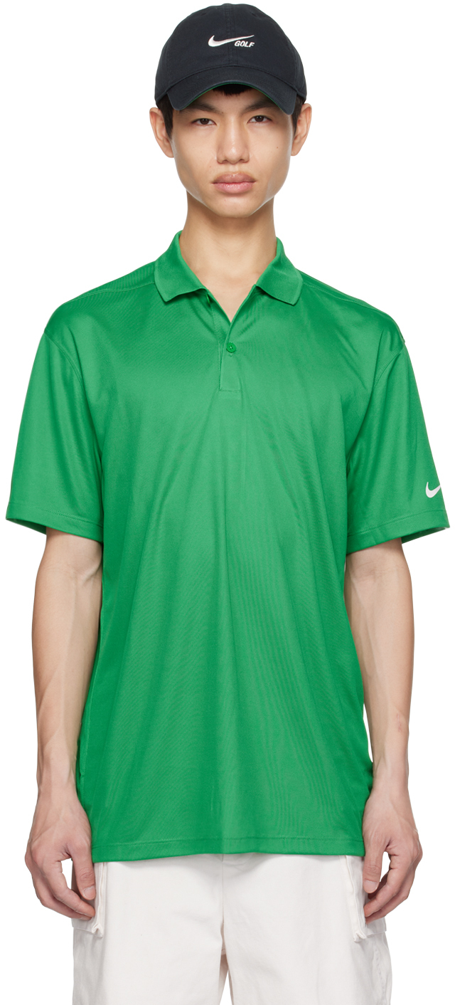 Nike Green Dri-fit Victory Polo In Classic Green/white