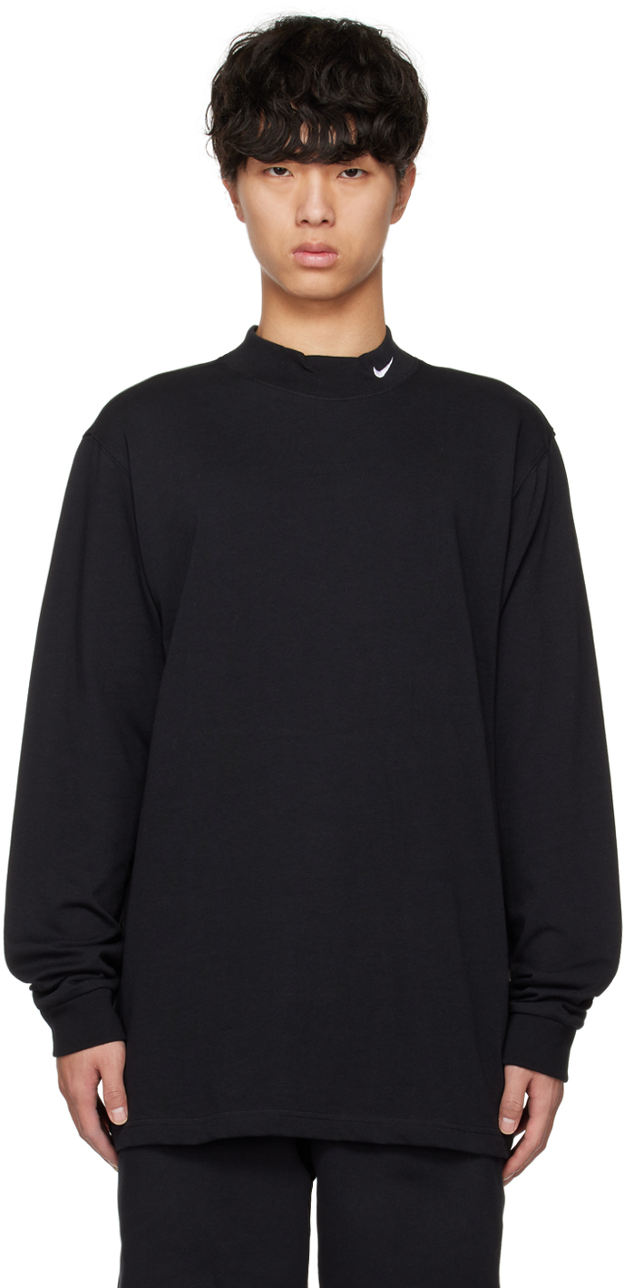 Nike Long Sleeve Mock Neck Shirt In Black | ModeSens