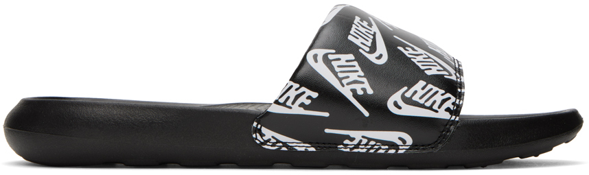 Nike Black Victori One Sandals In Black/white-black