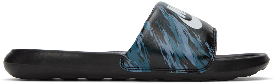 Nike Black Victori One Sandals In Black/pure Platinum-