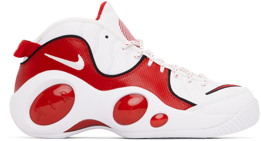 Shop Nike Red & White Air Zoom Flight 95 Sneakers In White/true Red-black