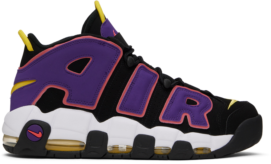 Nike Black Air More Uptempo '96 Sneakers In Black/multi/purple