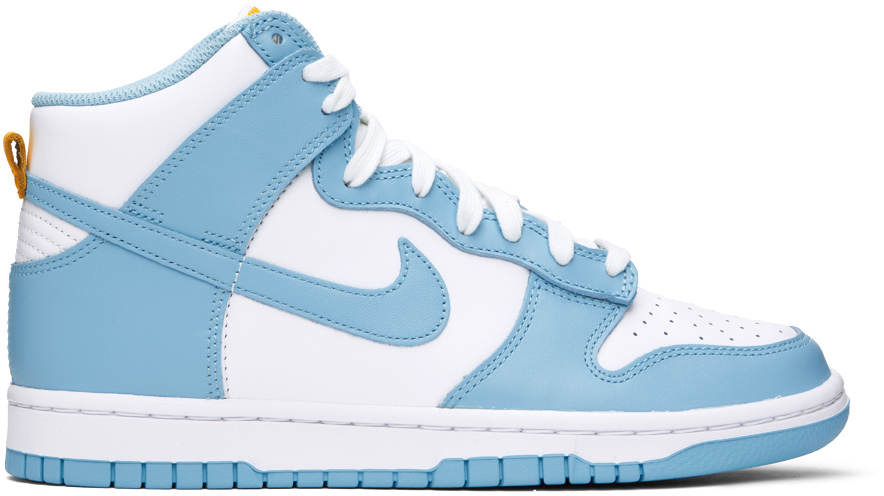 Nike: Blue & White Dunk Hi Retro Sneakers | SSENSE UK