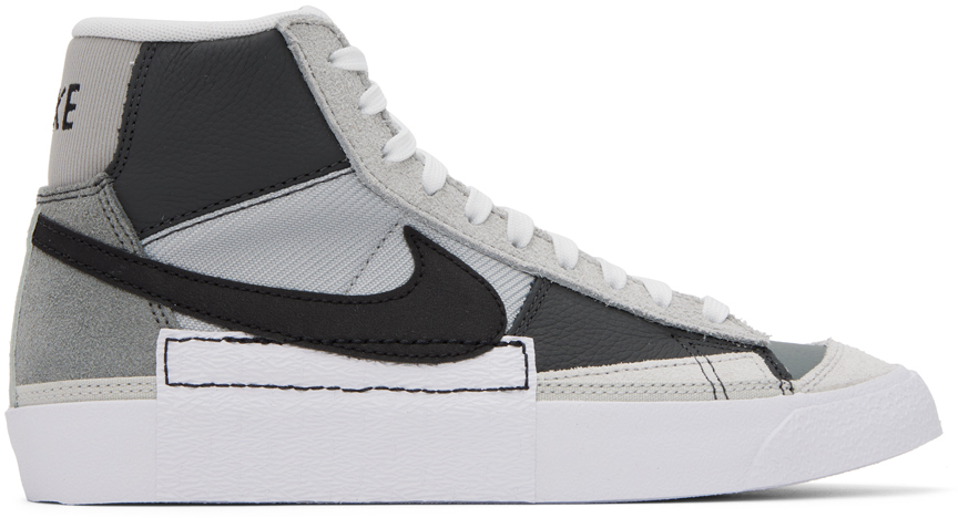 Shop Nike Gray Blazer Pro Club Sneakers In Lt Smoke Grey/black-