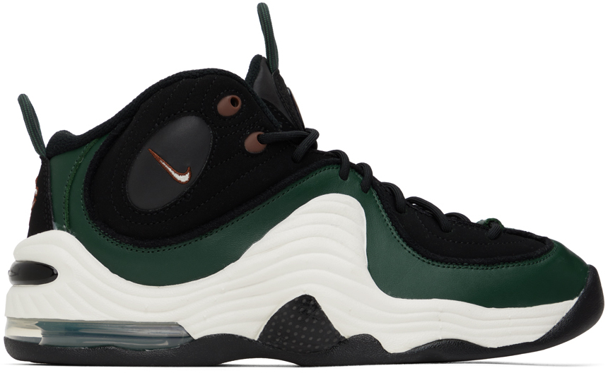 Shop Nike Black & Green Air Penny Ii Sneakers In Black/faded Spruce-d