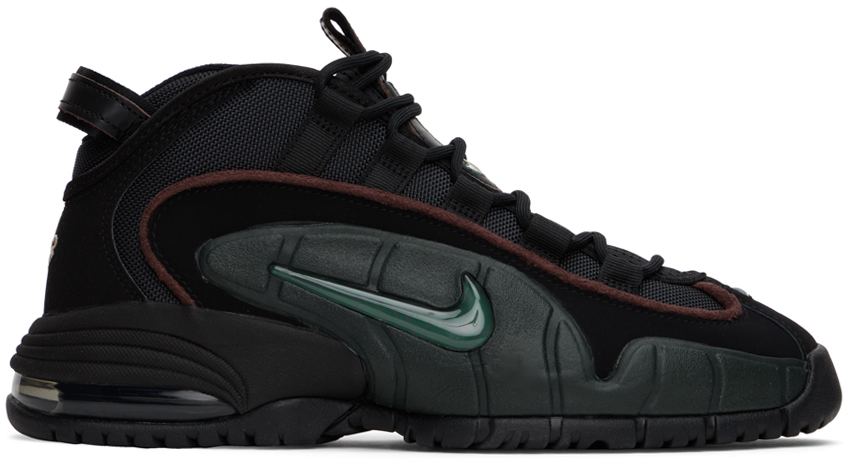 Shop Nike Black Air Max Penny Sneakers In Black/faded Spruce-a
