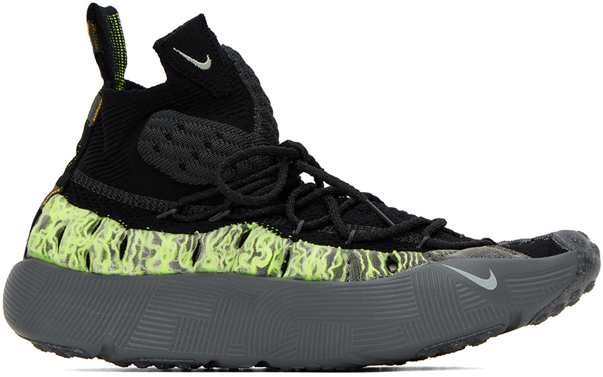 Shop Nike Black & Grey Ispa Sense Flyknit Sneakers In Black/seafoam
